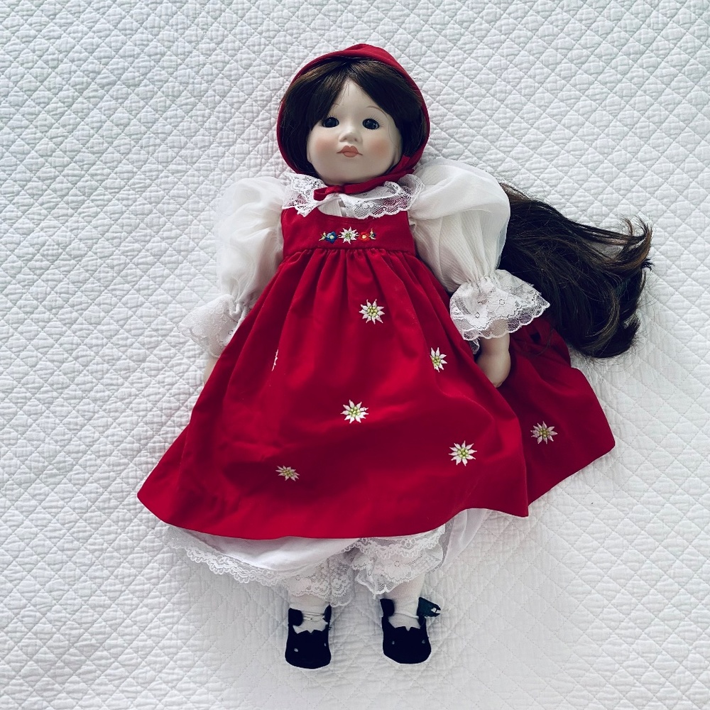 Red Riding Hood Porcelain Doll - Picture 2 of 7